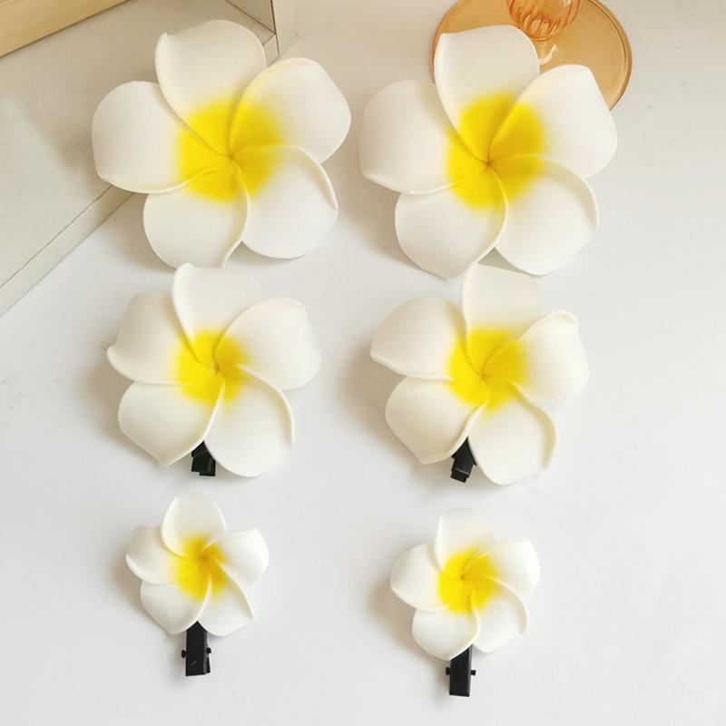 1PC/2PCS/3PCS Hawaiian Plumeria Flower Hair Clips Women Artificial Hairpins Wedding Boho Beach Hair Accessories Gift