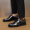 Herren Nachtclub Punk Übergröße Doppel Schnalle Brogue Leder Slipper 38-48