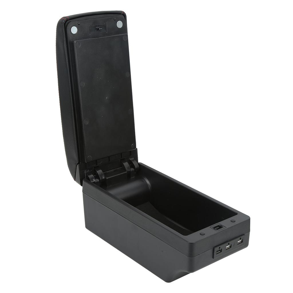 Armrest Storage Box Center Console Organizer with 7 USB Ports Artificial Leather Replacement for