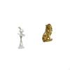 Graceful Dancing Girl And Lion Miniature Modern Art Sculpture Ornament for Bedroom Office Bookshelf