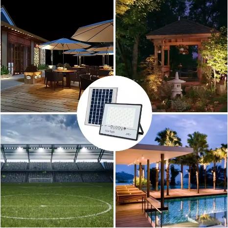 Solar Outdoor Multi-power LED Energy-saving Waterproof Floodlight Remote Control Corridor Garden Garden Balcony Garage Lighting