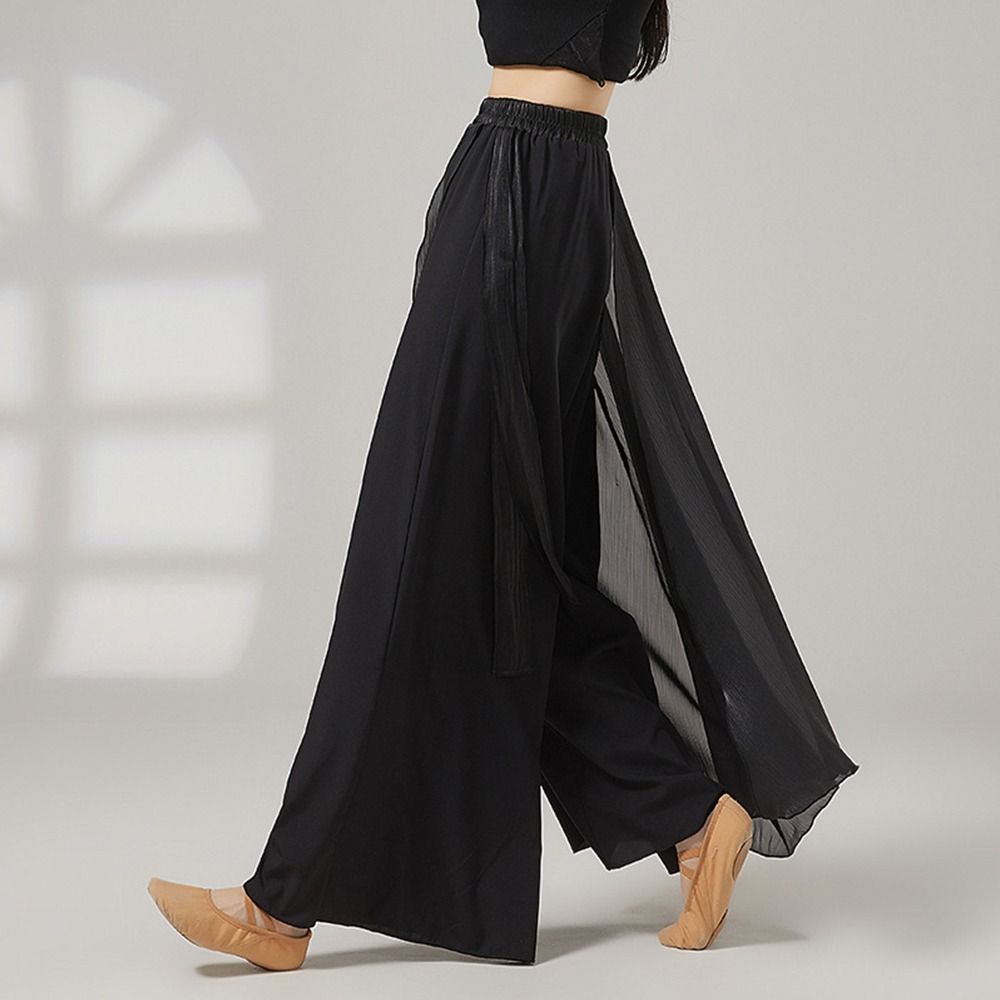 Chiffon Classical Dance Trousers Flowing Performance Costumes Fashion Dance Skirt Pant Women
