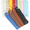 1pc Creative PU Leather Keychain Business Gift Leather Party Blank Car Key Chains Simple Metal Key Rings DIY Accessories