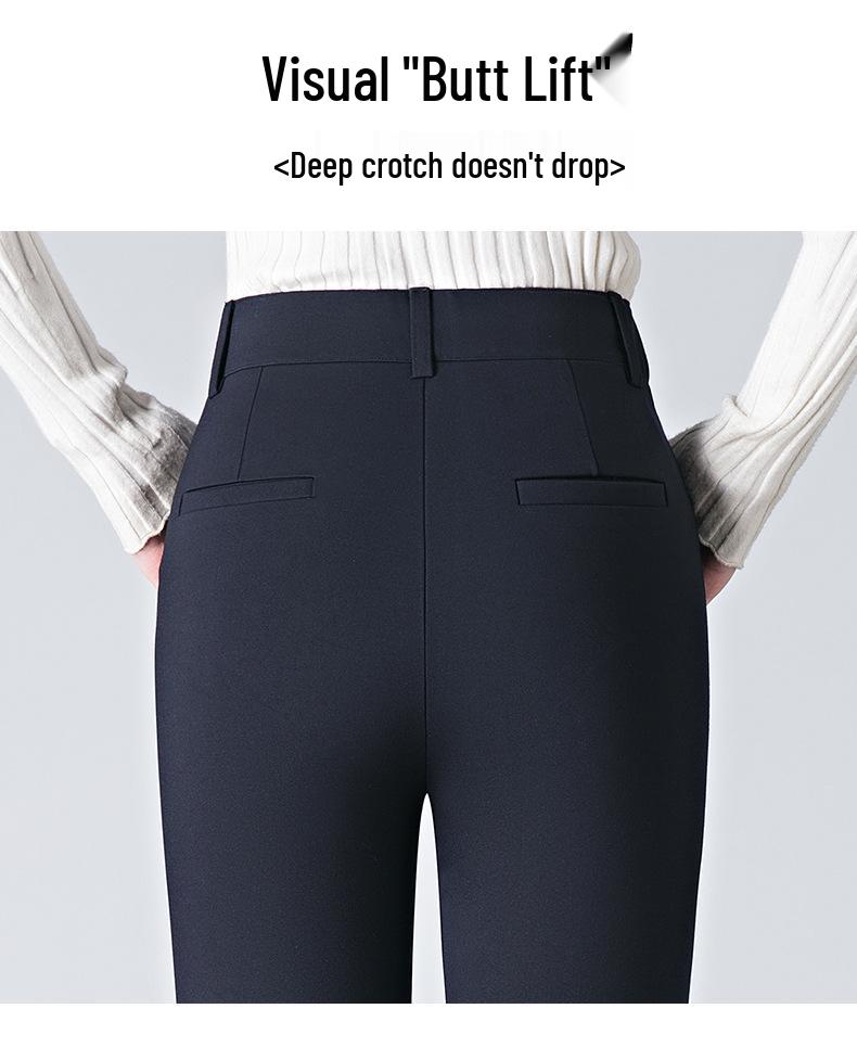 Saidel Women's Plus Size Straight-Leg Casual Pants - Slimming Baguette Style for Spring & Autumn 2025