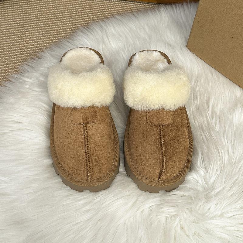 2025 new Qian Songyi with the same fur integrated slippers women's outer wear bag head hair mop warm home fluff mop