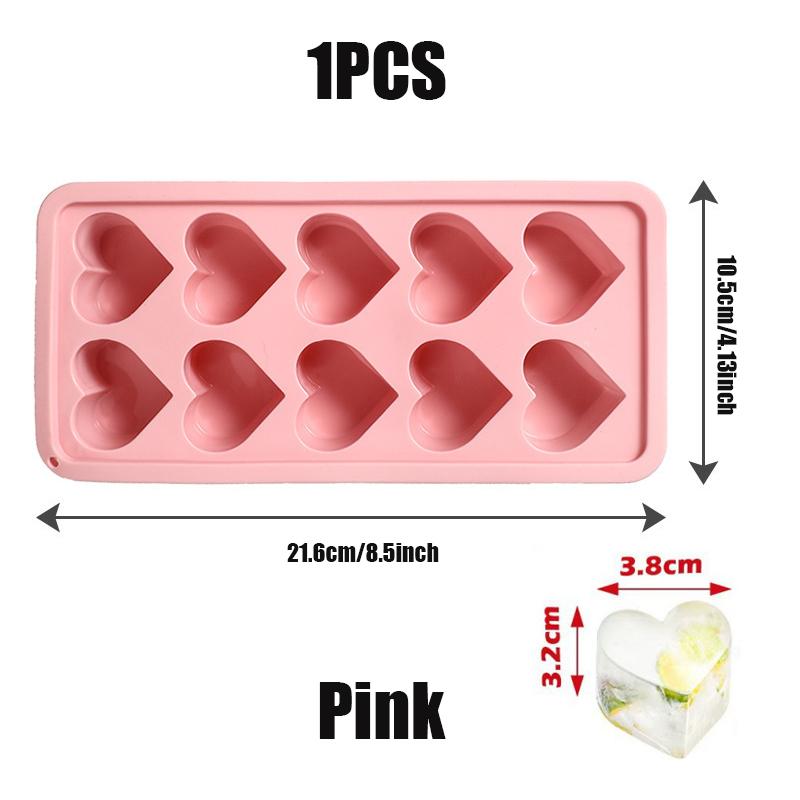 Mini Love Chocolate Heart Shaped Silicone Mold Pink Red Ice Cube Mold Multifunctional DIY Pudding Candy Mold Whiskey Kitchen