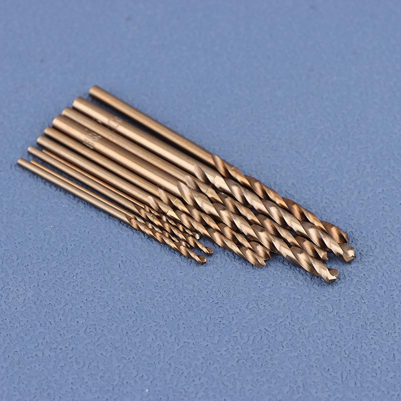 10Pcs/Set Hss M35 Cobalt Drill Bits 1-3Mm For Metal/Stainless Steel - High-Speed Steel Cobalt Coated Drill Bits With Enhanced
