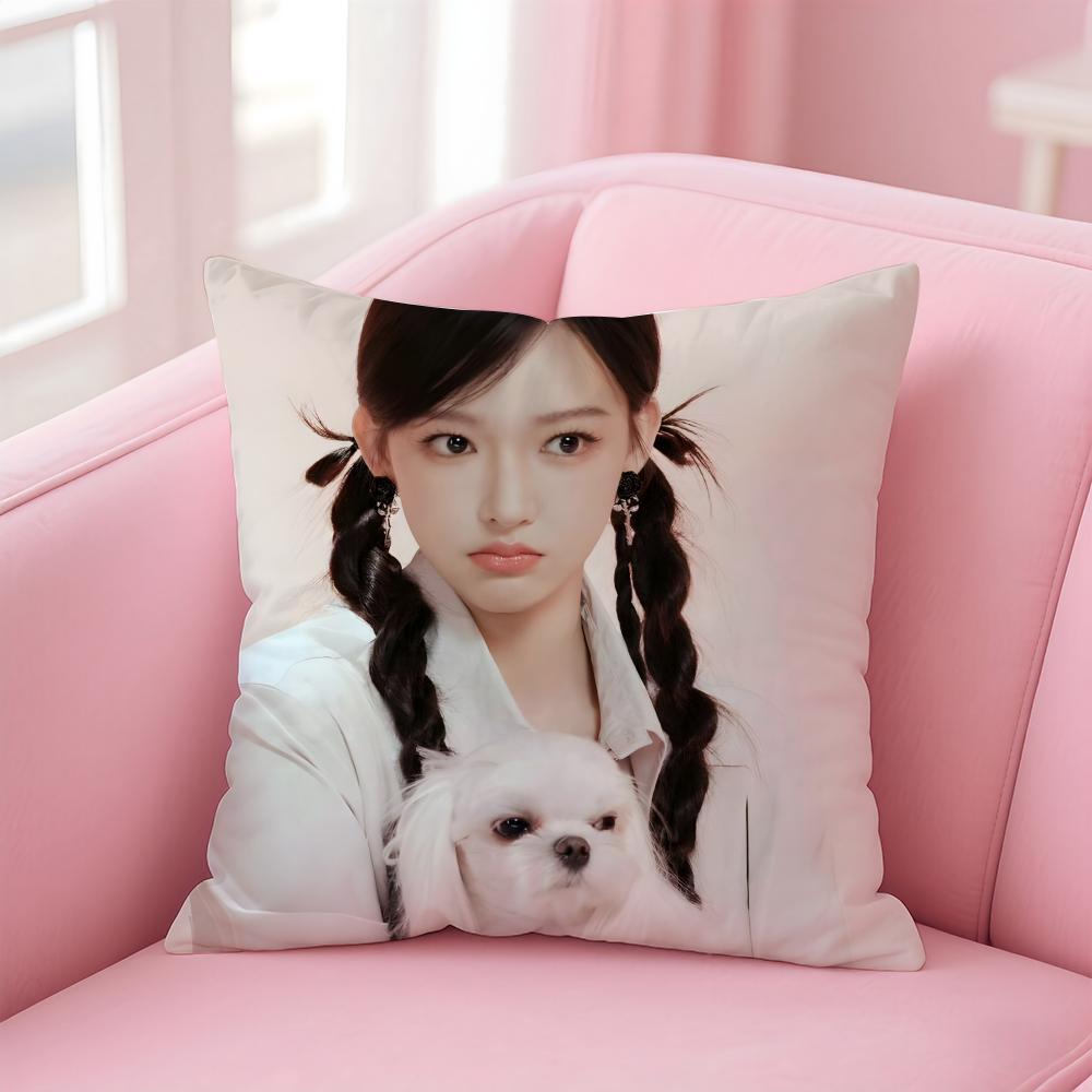 Popular Fashion Chinese Actress CCheng Xiao Cushion Cover Pillow Case Soft Friendly Fabric Concealed Zipper