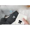 Bow Socks for Women, Autumn Style Cotton Socks, Retro Mid-calf Socks, Solid Color Women's Socks, Mid-calf Pile Socks