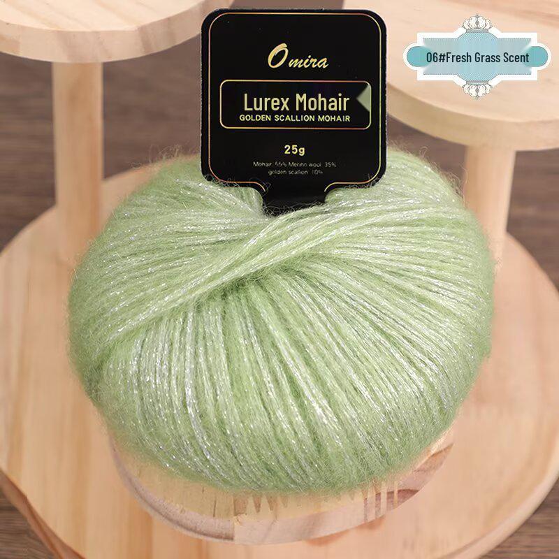 High-Glitter Mohair Wool Spray Yarn - 25g Ball for Hand Knitting & Crochet