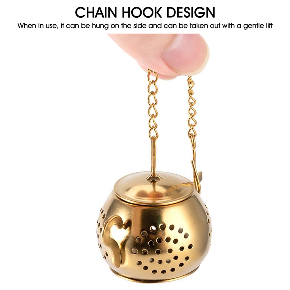 Tea Defusers Teapot-shaped Design Reusable with Extended Chain Hook