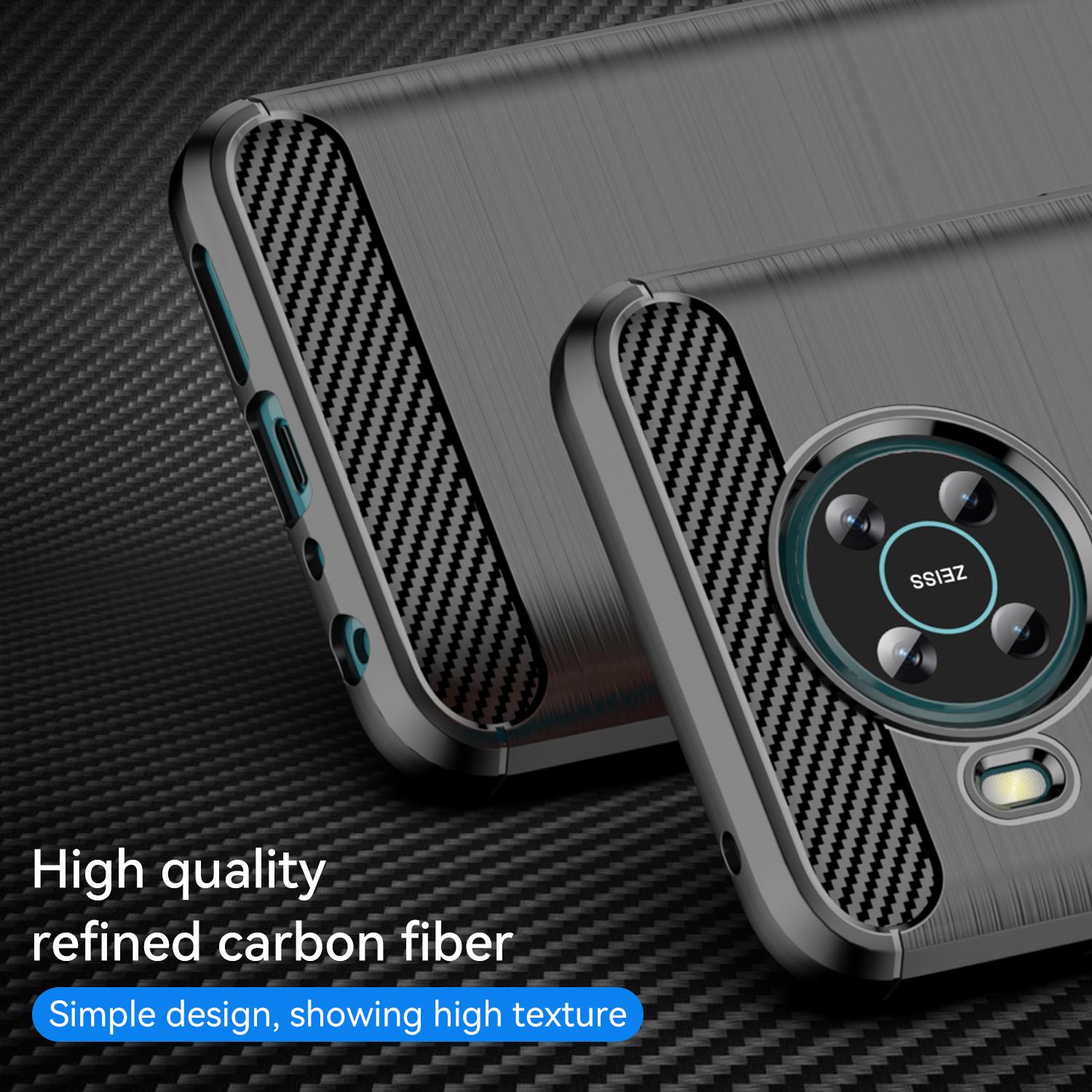 

1.8mm Shockproof Protection Brushed Surface TPU Case Carbon Fiber Texture Phone Back Protector Cover for Nokia X100 Black