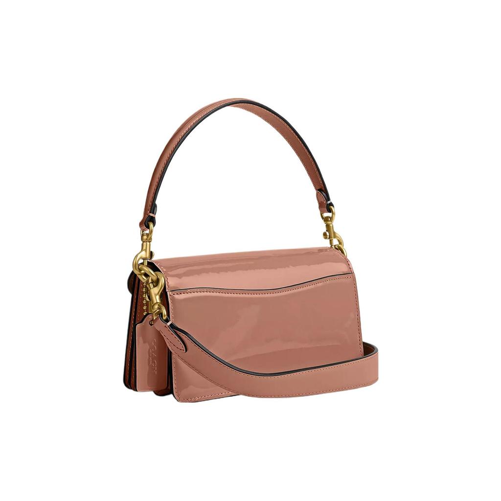 Coach Tabby 20 Embossed Letter Logo Flap Hardware Snap Multifunctional Pocket Patent Leather Bag Women Handbags Cappuccino Brass CM556-B4A80