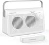 TosimaTV Wireless Handheld TV Speaker for 30m 920MHz Easy Volume Control Seniors, Transmission, Band, Rechargeable, Ear-Mounted, (White) (TV-9000)