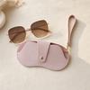 Sunglasses Storage Pouch, Imitation Leather Hanging Glasses Case with Carabiner, Portable Eyeglasses Holder for Bag