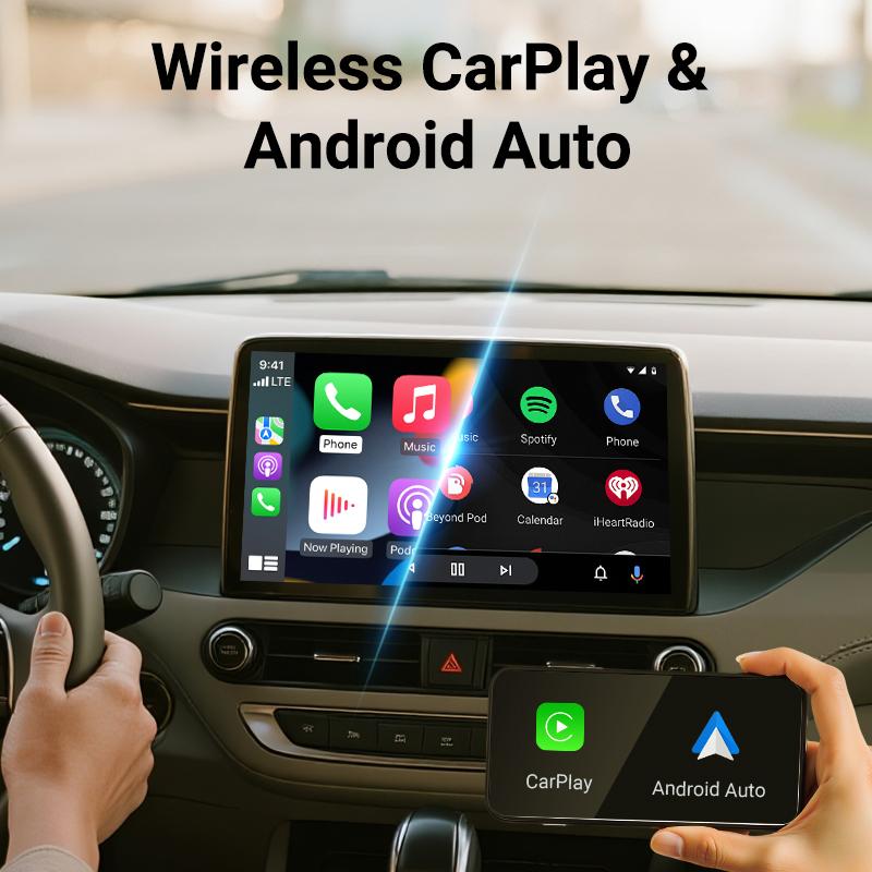 2in1 Mini Box Wireless CarPlay Android Auto Adapter Plug&Play WiFi Fast Connect Universal For Toyota NISSAN Kia VW SUBARU MAZDA