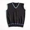 Japanese Style V-Neck Long Sleeve Knit Cardigan - Solid Color Academy Uniform