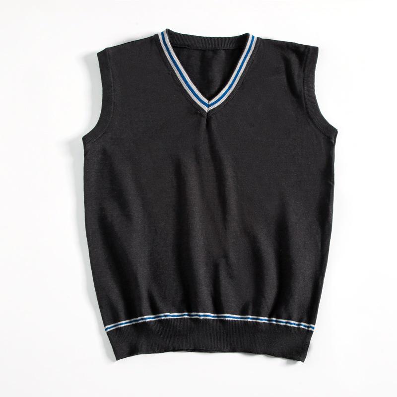 Japanese Style V-Neck Long Sleeve Knit Cardigan - Solid Color Academy Uniform