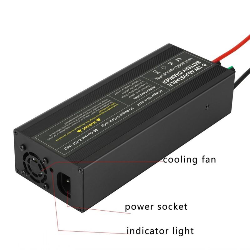60A 14.6v Lifepo4 Charger 0-15V Adjustable Battery Charge Car Fast Charge Lithium Battery Charger 12.6V High Power Adapter