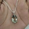 Natürlicher grüner Amethyst Anhänger-Natürlicher Prasiolith Halskette Set 925 Sterling