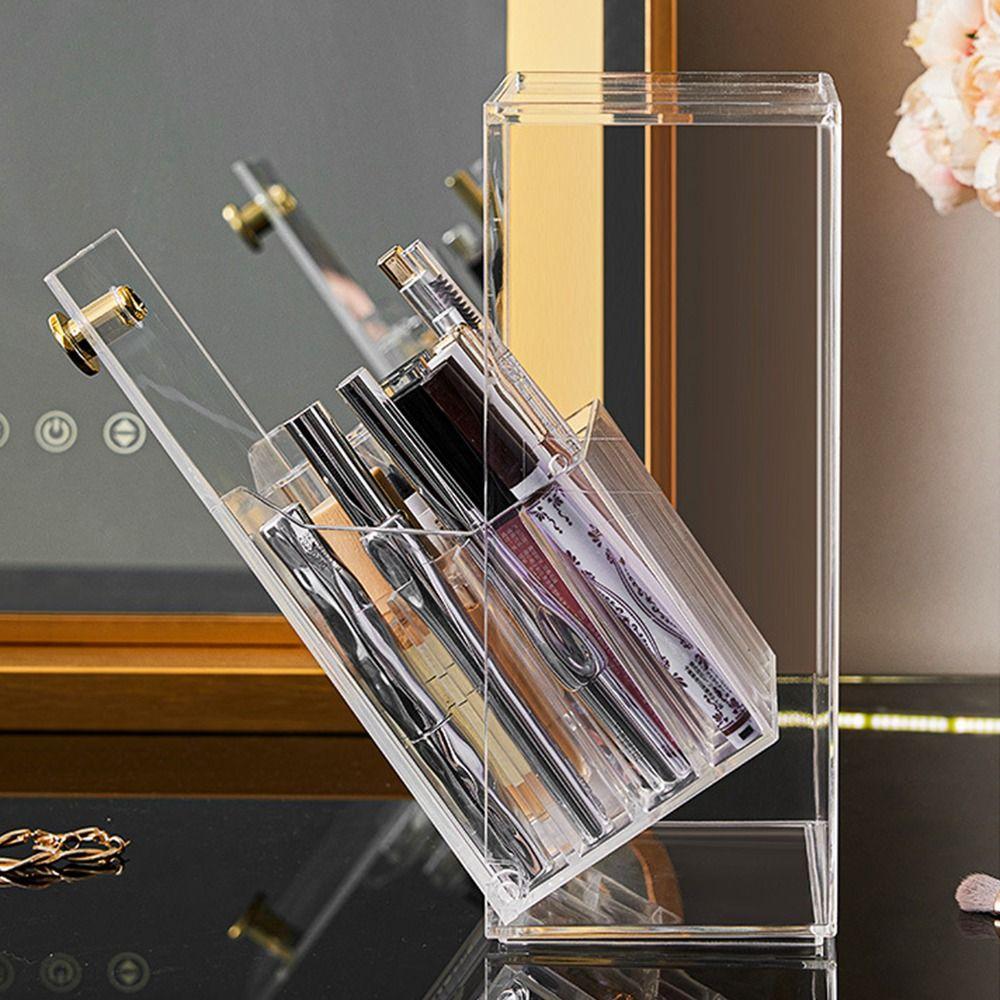 with Lid Makeup Display Rack Transparent Makeup Brushes Holder  Dressing Table