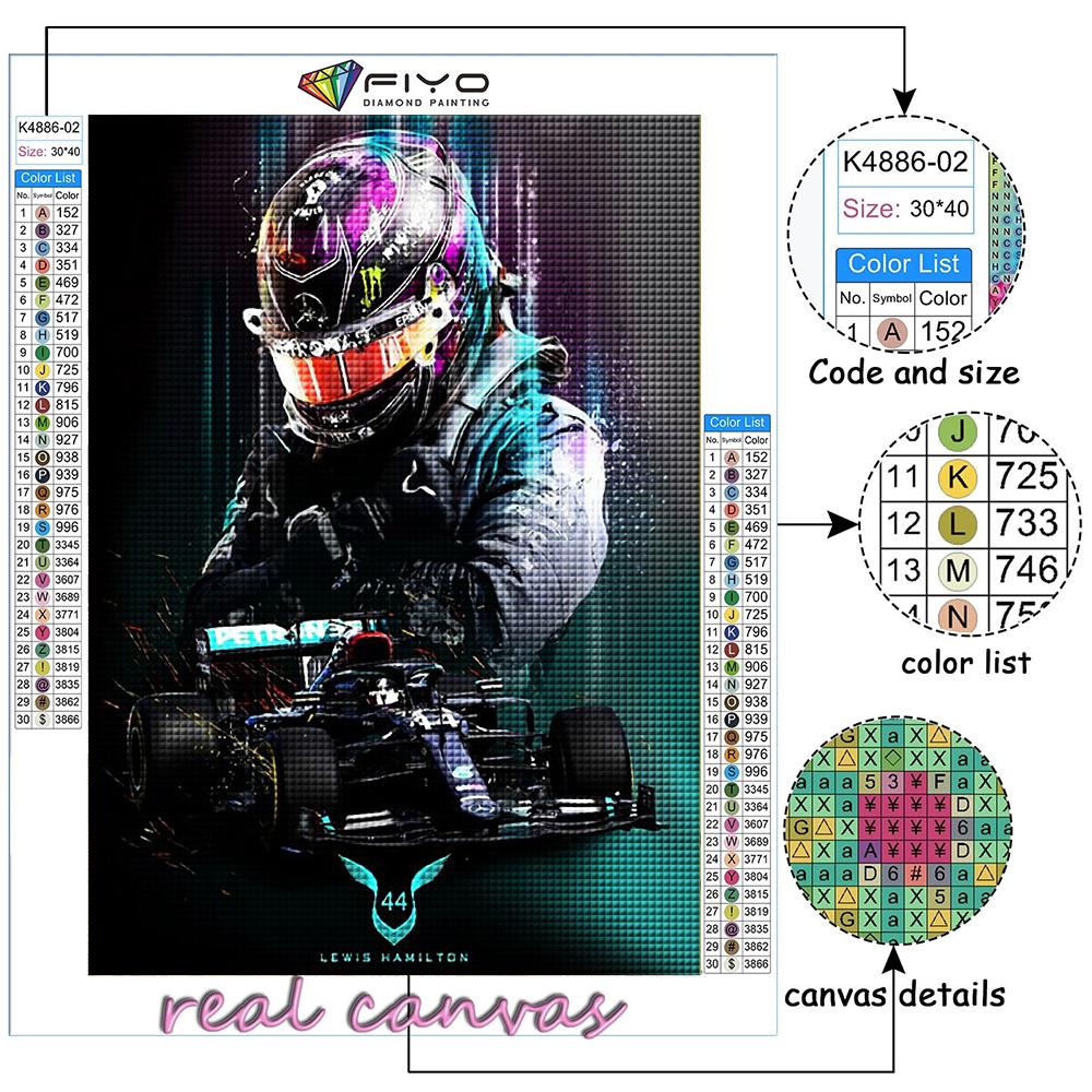 Kreuzstich-Set, DIY-Diamant-Stickerei, F1-Rennfahrer, Diamant-Gemälde, Heimdekoration