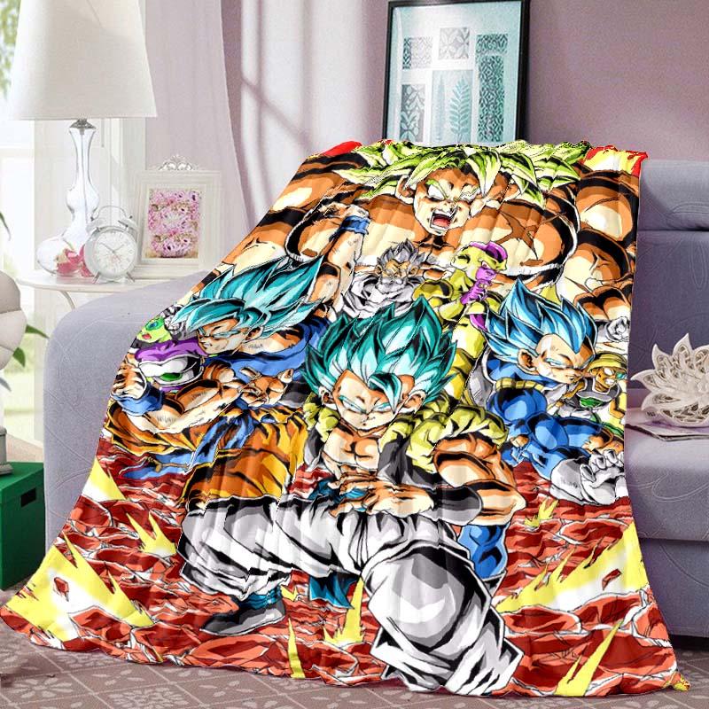 Dragon Ball Print Blanket Warm  Comfortable Flannel Blanket for Bedrooms, Sofas, Beds, Chairs, Picnics, Travel -LXR17