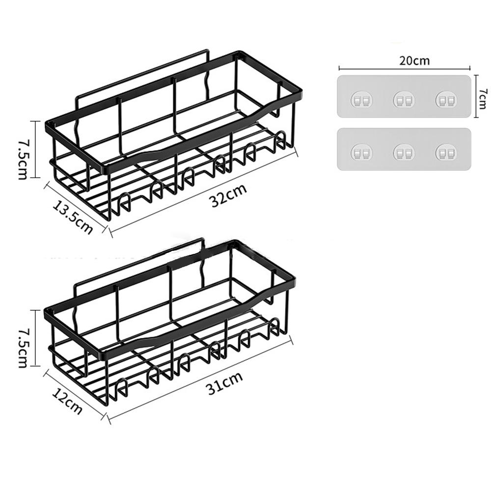Punch-free Bathroom Rack, Wall-mounted Shampoo Storage Rack, Rust-proof Stainless Steel Bathroom Organization Accessories