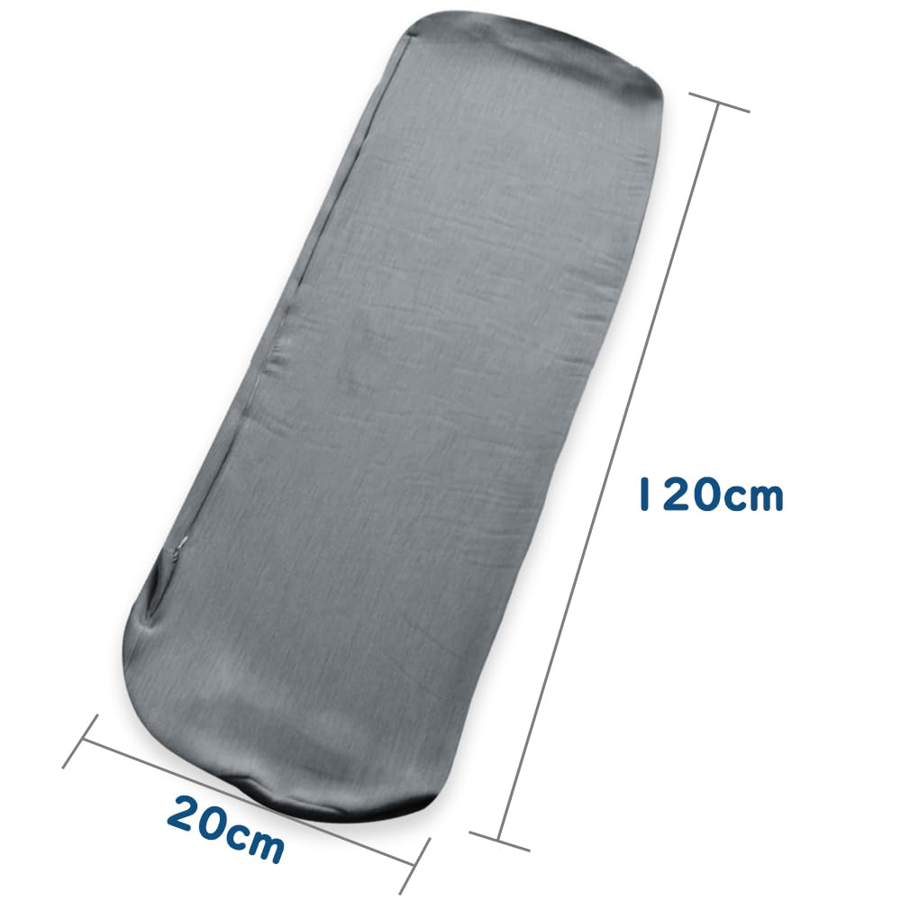 Cylindrical Body Pillow 120 X 20 Cm Made of Cooling Material for a Refreshing Machine Washable Cover, Compatible, Feel, (light Gray)