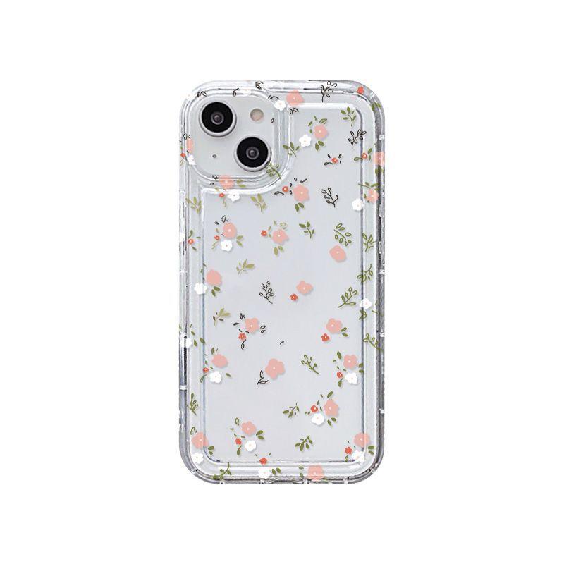 Applicable to iPhone17 airbag mobile phone case Apple 16promax large hole 15/14 pink floral 13 protective case