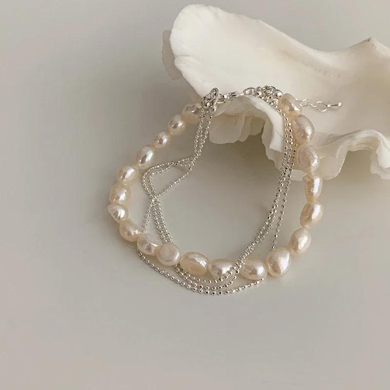 925 Silver Bracelets Heart Shaped Partial Pearls Knots Bracelet for Women Fashion Charm Bracelet Original Party Jewelry