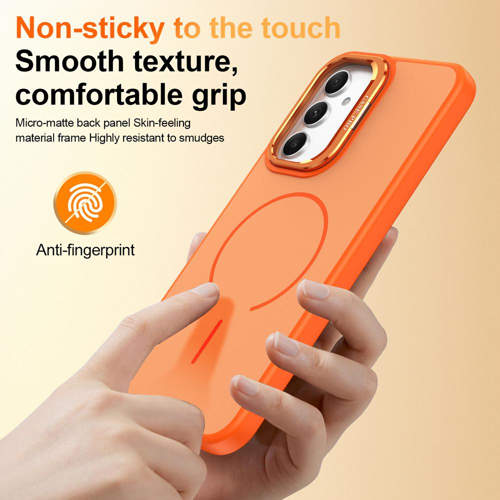 KEYSION Matte Skin Feel Lens Stand Phone Case for Samsung A54 5G A34 A14 4G 5G Magnetic Shockproof Back Cover for Galaxy A04S