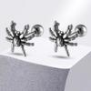 Stainless Steel Punk Rock Earrings Spider Shape Stud Design Gothic Earrings Punk Rock Design Gothic Style Spider Stud Earrings