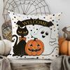 Halloween Decorative Linen Throw Pillow Cover With Single Sided Print (Pillow Insert Not Included)