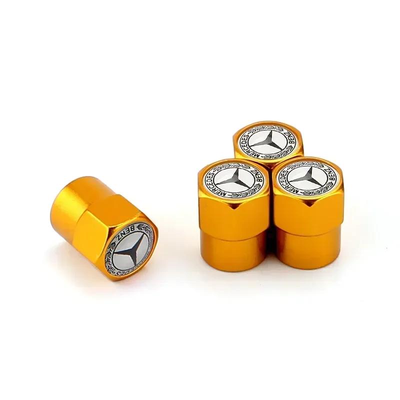 New C200 E200  For Mercedes Benz 4Pcs Car Wheel Valve Caps Tire Tyre Stem Air Cover Metal Emblem Accessories For Mercedes Benz G