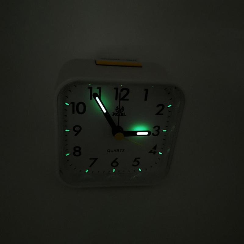 Portable Square Luminous Alarm Clock Fashion Quiet No Ticking Bedside Table Clock With Night Light