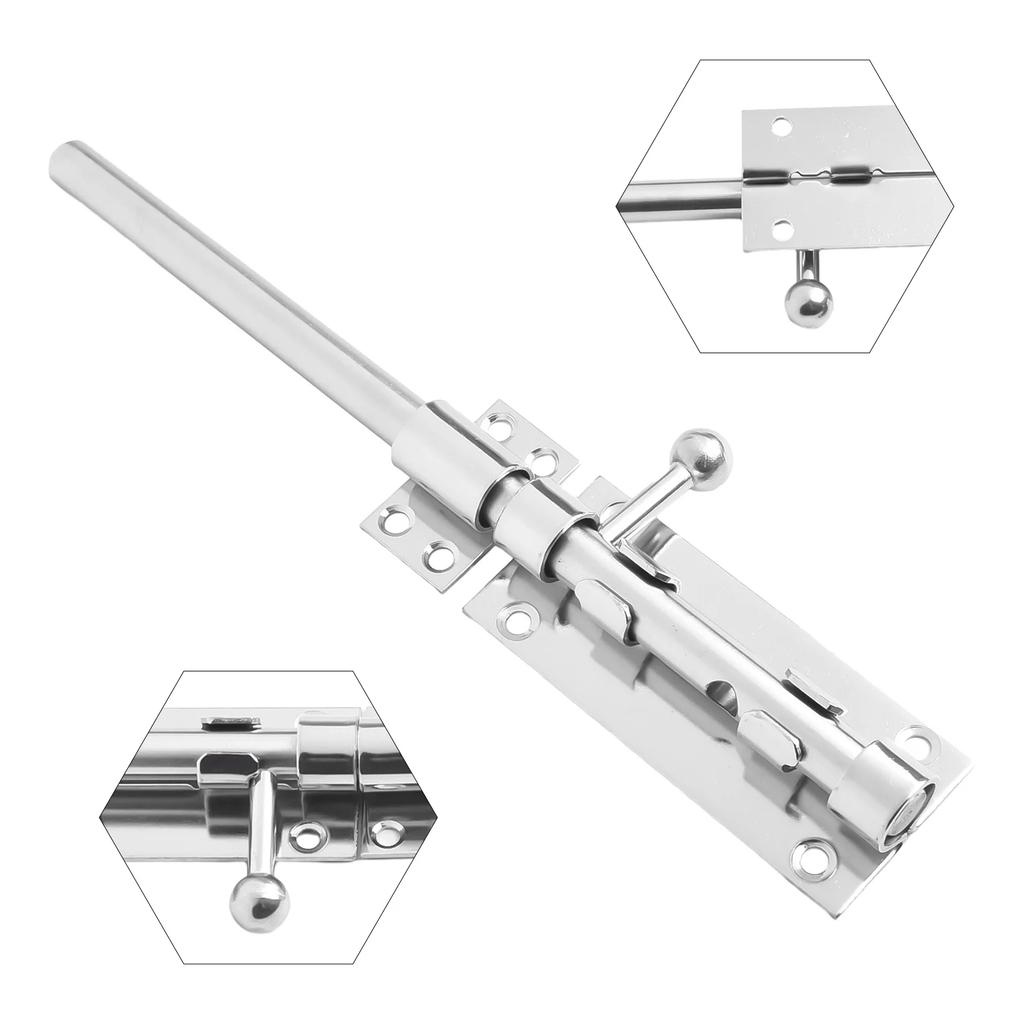 Chrome Door Latch Bathroom Door Lock DIY Installation 360° Installation Brushed Nickle Finish Extra Security For Bathroom