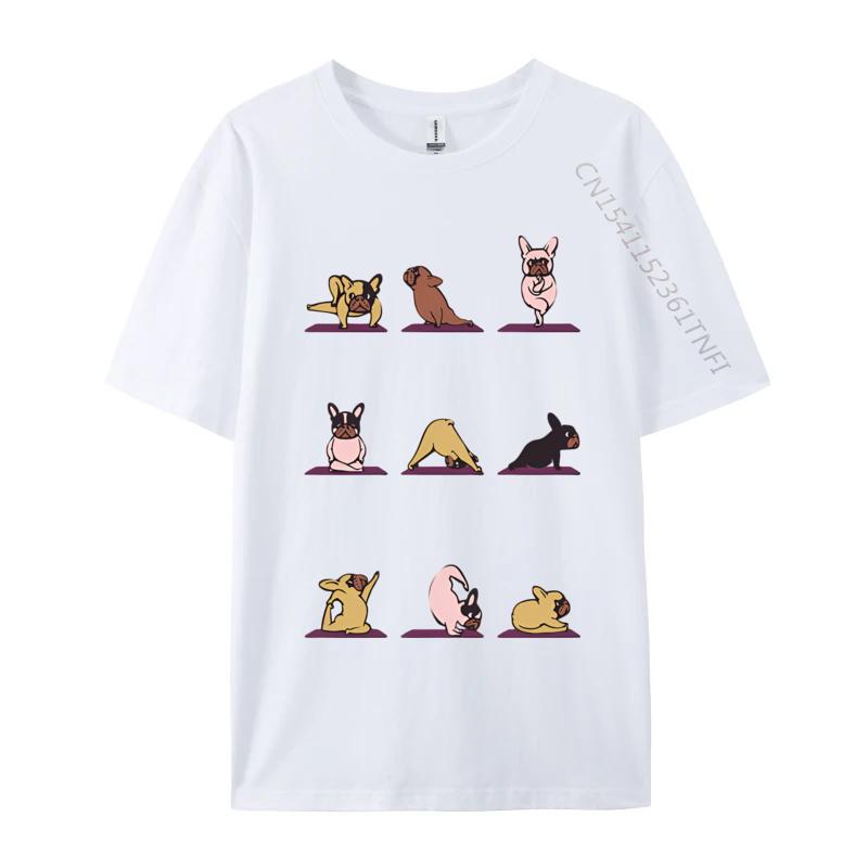 Frenchie Yoga Tshirt Vintage Hip Hop Tops Shirts for Boys Cotton Top Tshirts On Sale Black Shirt Men Graphic Tees