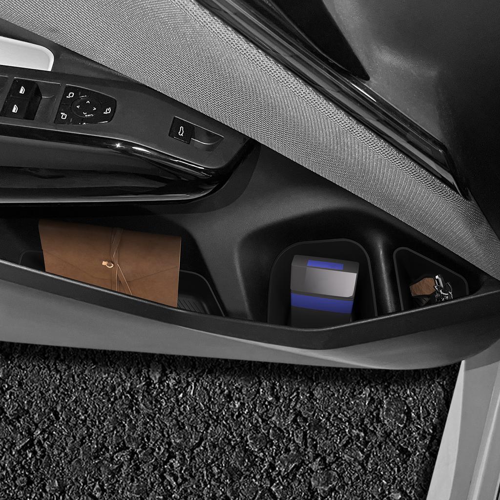 6Pcs for BMW X3 2026 Car Front Door Handle Storage Box Gate Groove Tray Organizer TPE Interior Accessories Black