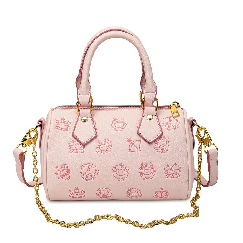 Pink Presbyopia Cylinder Small Bag for Women's New Light Luxury Niche Texture Versatile Fashion Messenger Small Bag for Women