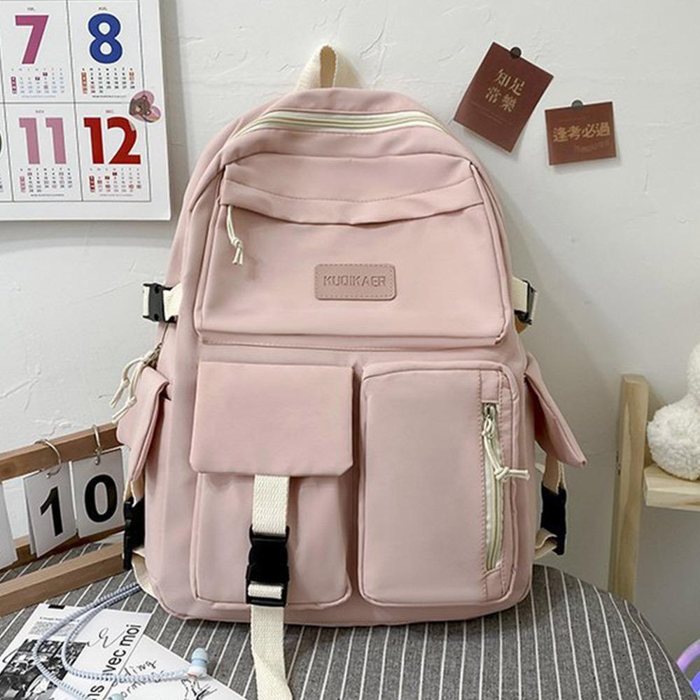 

Модный нейлоновый рюкзак дышащий большой вместимости школьный рюкзак многофункциональный корейский цвет колледж рюкзак колледж розовый