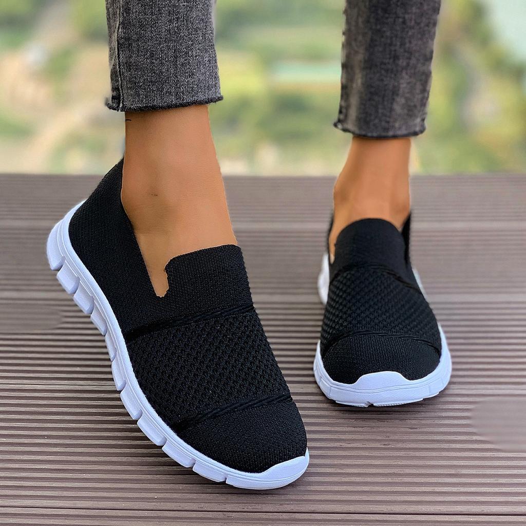 Summer New Casual Single Shoes Breathable Mesh Round Head Comfortable Casual Shoes Women's Foreign Trade Cross-border Large Size Women's Shoes