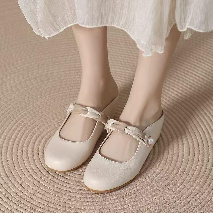 

Нежные сандалии Мэри Джейн с внутренней платформой, полушлепанцы для женщин на лето, одинарная обувь на одной педали 40