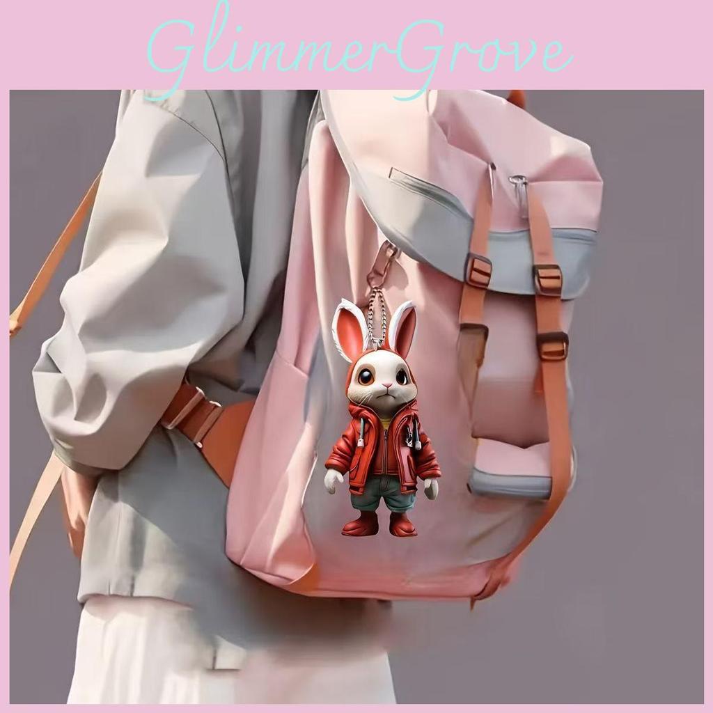 Rabbit Cartoon Cute Pattern Acrylic Pendant For Car Decoration Accessories