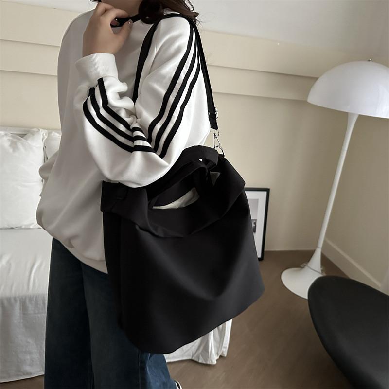 Chic Canvas Tote Bag In Black Yellow Blue And White Colors Ideal For Daily Use