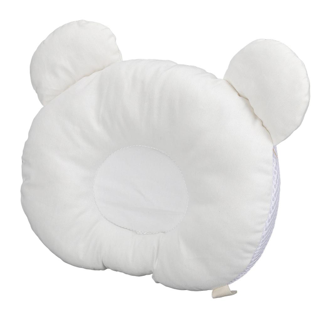 Baby Pillow Breathable Soft Prevent Flat Head Cute Newborn Head Shaping Support PillowWhite