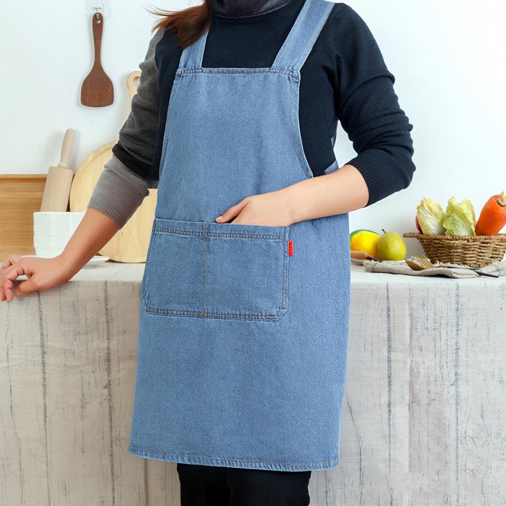 Men Women Daily Work Apron Front Pocket Adjustable Straps For Women Men