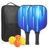 Carbon Fiber Pickleball Paddle Set With PP Honeycomb Core UV Printed Racket Beginners To Advanced Players