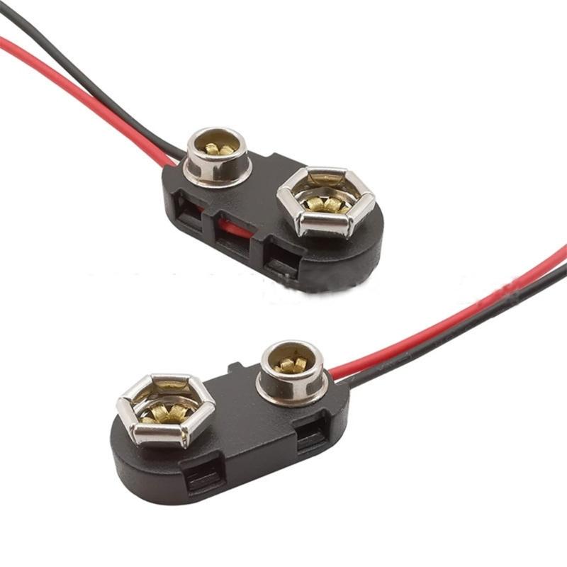 10 Pcs 9V Battery Button 9V Battery Clip Connector I-Type Plastic Housing