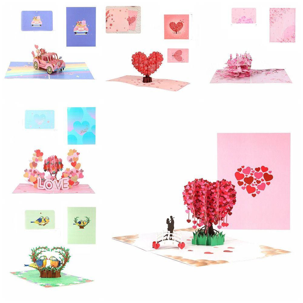 3D Design 3D Pop Up Card Paper Greeting Card Creative Love Postcard Birthday